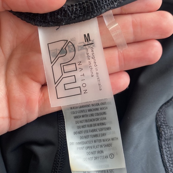 P.E. Nation bike shorts with red white and blue graphics - Picture 5 of 5